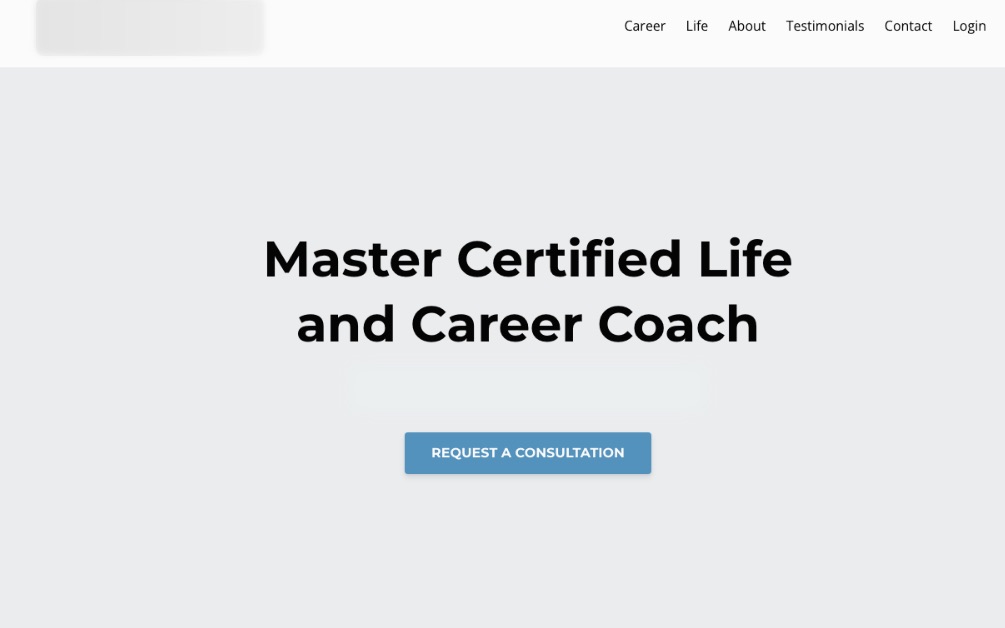 Before: the original first screen, a job title on a plain grey block with no photo